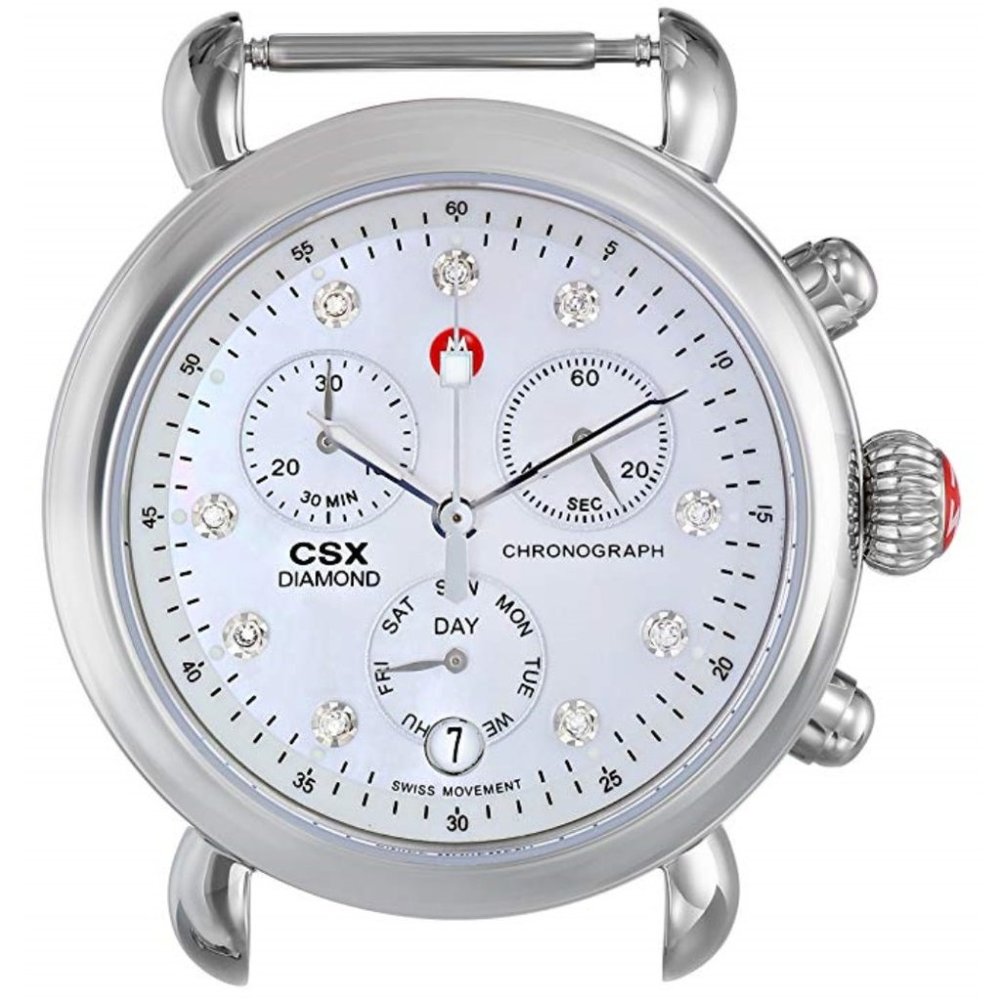 MICHELE CSX MW03M00A0046 WOMEN'S CHRONOGRAPH DIAMOND CASE & BAND SWISS QUARTZ - Picture 1 of 6